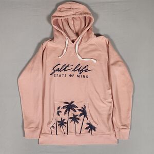 Salt Life Hoodie Adult Medium Peach State Of Mind Palm Tree Sweatshirt Unisex